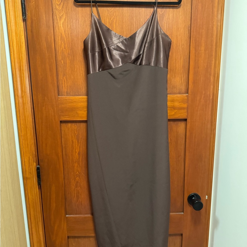 Ann Taylor Satin Chocolate Slip Top Formal Dress